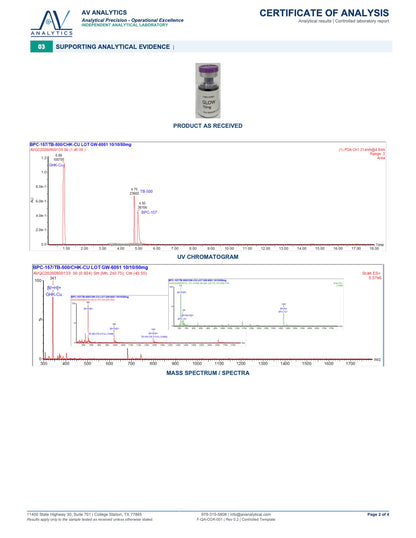 Glow 70mg (BPC157 10mg / GHK-CU 50mg / TB500 10mg)