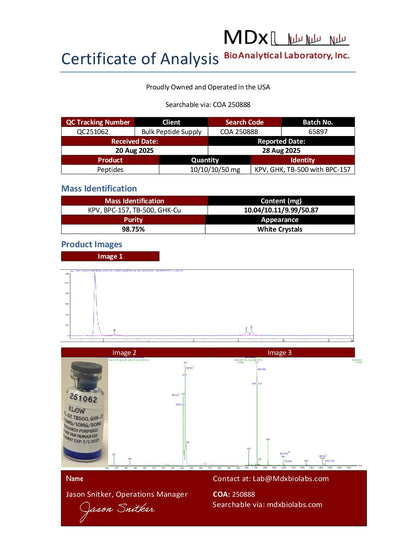 Klow 80mg (BPC157 10mg / GHK-CU 50mg / TB500 10mg/ KPV10mg)