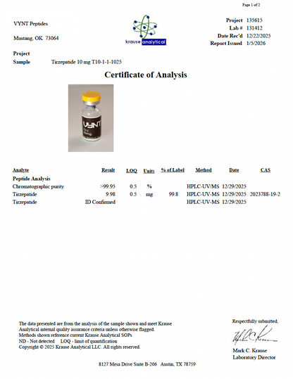 Tirz GLP2 10mg or 20mg